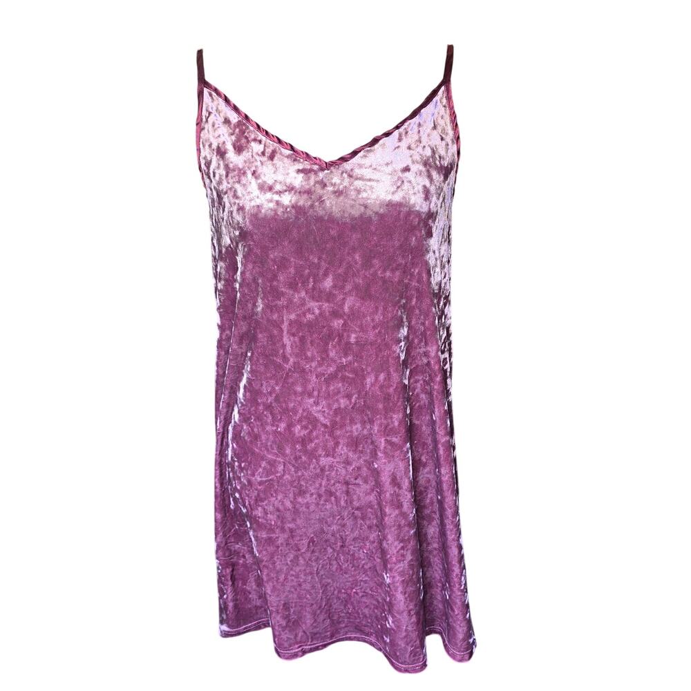 Coquette Roxy Pink Velvet Nightgown Slip Dress Size Large